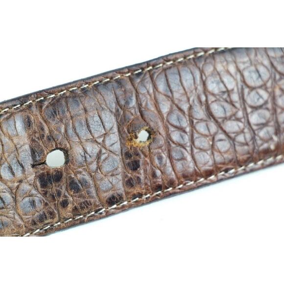 Torino CROCO BROWN GENUINE LEATHER 1.5"Wd CASUAL DRESS MEN'S BELT Sz 46 (P31 - Picture 13 of 16